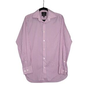 Bonobos Stretch Slim Fit Men's Dress Shirt Pink Purple Checkered Small